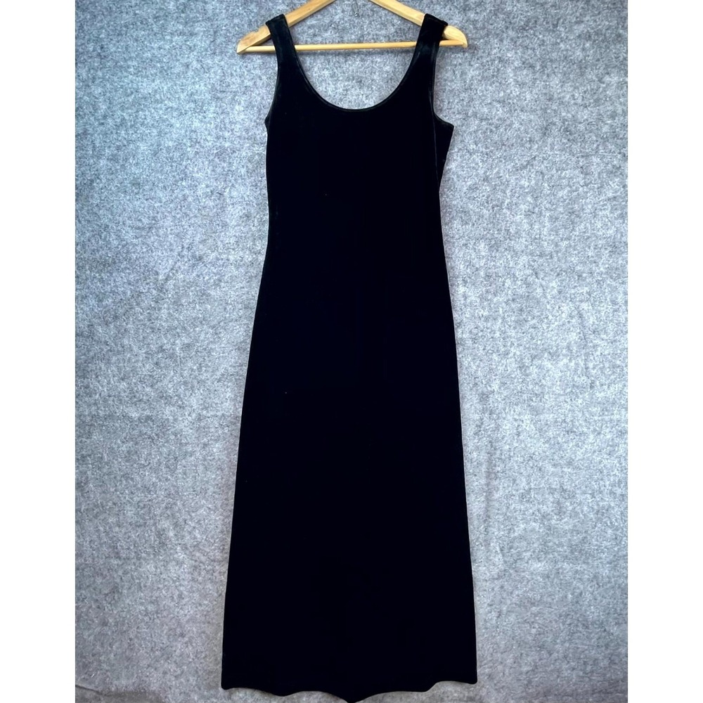 VTG Ronni Nicole Maxi Dress Medium Black Velvet Goth Evening Gown Y2K‎ HOCO Prom